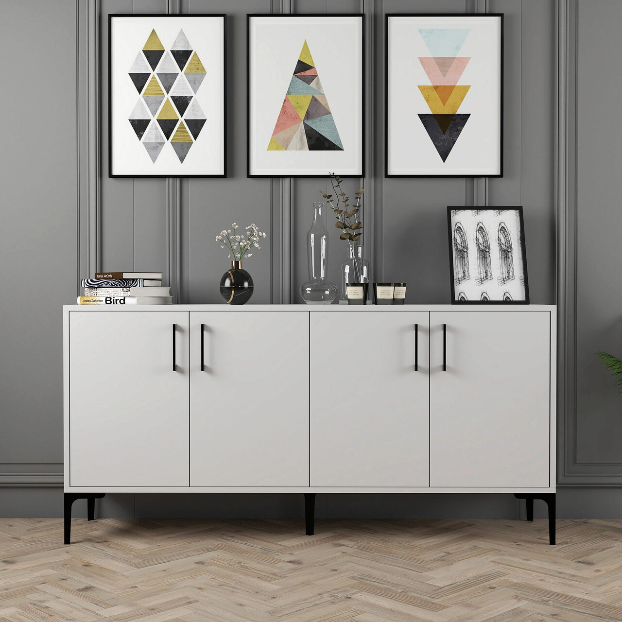 Consola, Hanah Home, Kiev 160, 160x78x35 cm, Alb - imagine 7